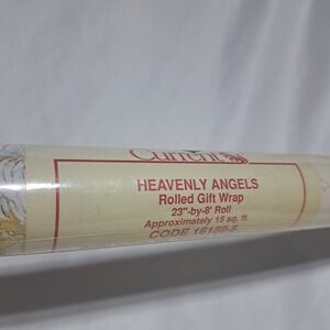 VTG Current Heavenly Angels Rolled Gift Wrap 23" X 8"‎ 15 Sq Ft 16159-5